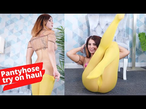 Making fashion clothes haul review with Sweet Alice & See yellow transparent tights