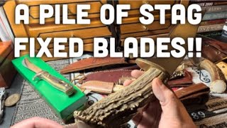 Fixed Blade knives - from antique to modern.. stag! 