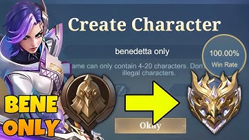 100% WIN RATE FROM WARRIOR TO MYTHIC SOLO RANK - BENEDETTA ONLY!!😱(hardest challenge ever)