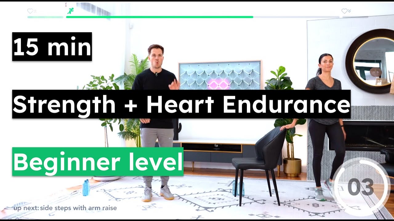 Cardiac rehab at home - 15 min Strength + Heart Endurance - Beginner ...