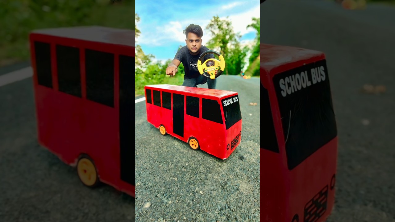 My new RC bus is so cool...I just wish I could fit inside it 🔥