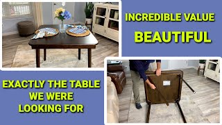 Beautiful Solid Wood Folding Table: No Assembly & Easy Storage for Any Room!