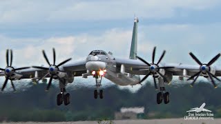 The Tu-95MS was blown away by the wind on takeoff. And he growls fervently.