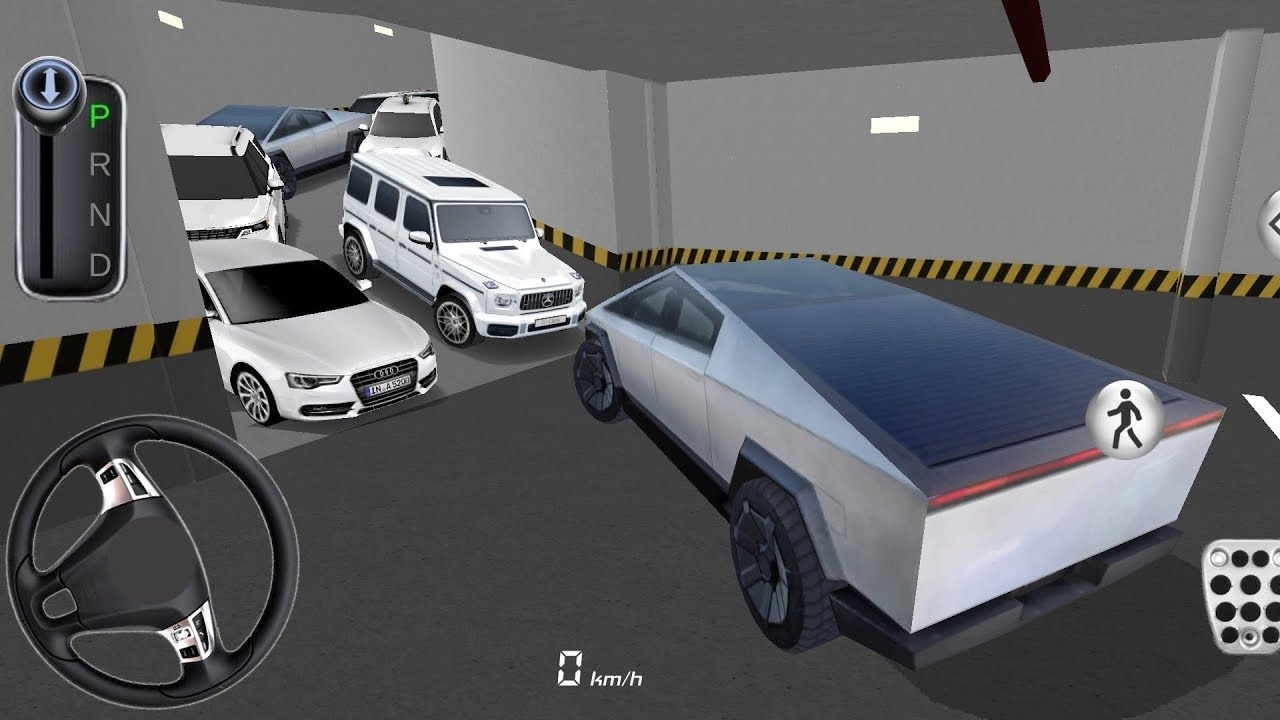 New Tesla Cybertruck vs 8 Cars Extreme Garage Parking 3d Driving Class