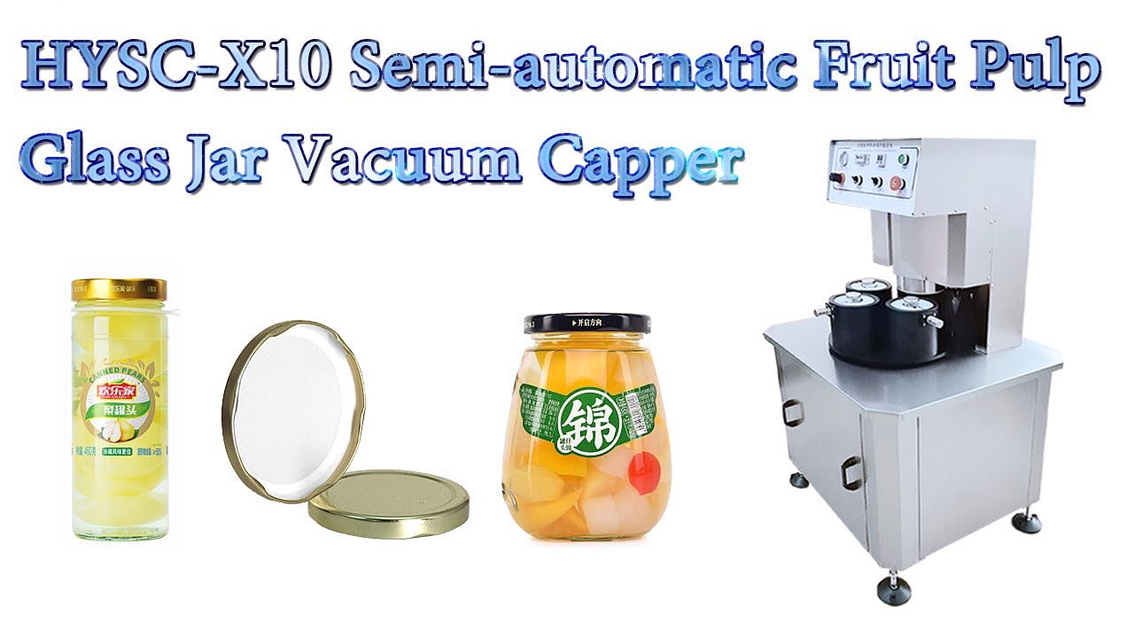 HYSC-X10 Semi-automatic Fruit Pulp Glass Jar Vacuum Capping Machine for ...