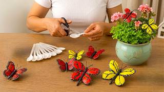 I Turned Plastic Spoons Into Beautiful Butterflies! 🦋🌸#ChippyDIY