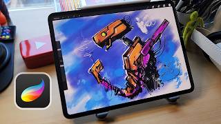 How to Draw a Robot Ranger using Procreate on iPad Pro + Apple Pencil | Robot Concept Art screenshot 2