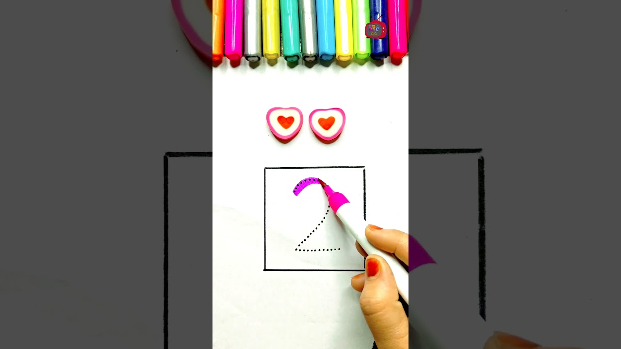 ❤️ Number 2 Kaise Likhen? | 2 for Hearts ✏️ Easy Number Writing for Kids