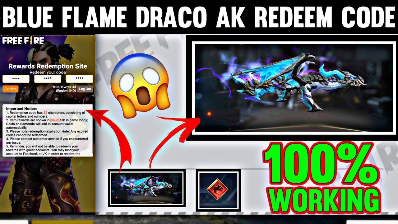 Draco Ak Redeem Code Today| Blue Flame Draco Ak Redeem Code Today| Dragon Ak Redeem Code Today| ULG|