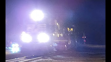 NS 15R rolls through Ridgeway at night w/ OLS GP40-2 slug set leading on all EMD lashup!