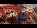 Hitachi Zaxis 670LCR Excavator Loading Trucks - Anogiatis