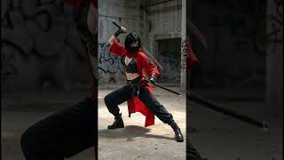 Crimson shinobi awakened. Red scarf, black mask#crimson #shinobi #ninja #aianimation