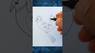 Heart bird art Shorts youtube shorts drawingforbeginners heartdrawing