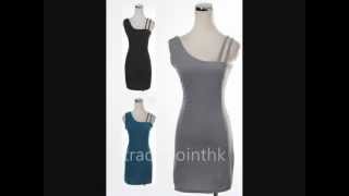 8214 Oblique Off Shoulder Slim Mini Dress