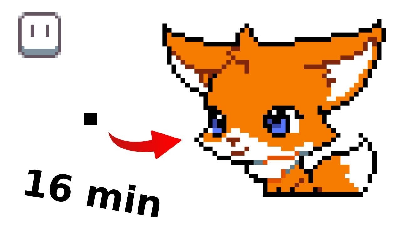 I drew a pixel Fox in 16 minutes!