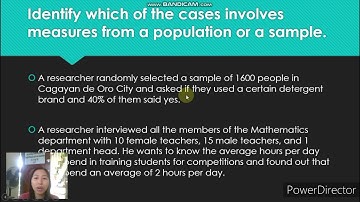 Statistics & Probability: Module 3-Lesson 2: Parameter and Statistic