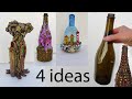 4 Amazing Bottle Art ideas. DIY Home decor ideas