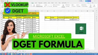 How to Use DGET Formula in Microsoft Excel | DGET in Excel