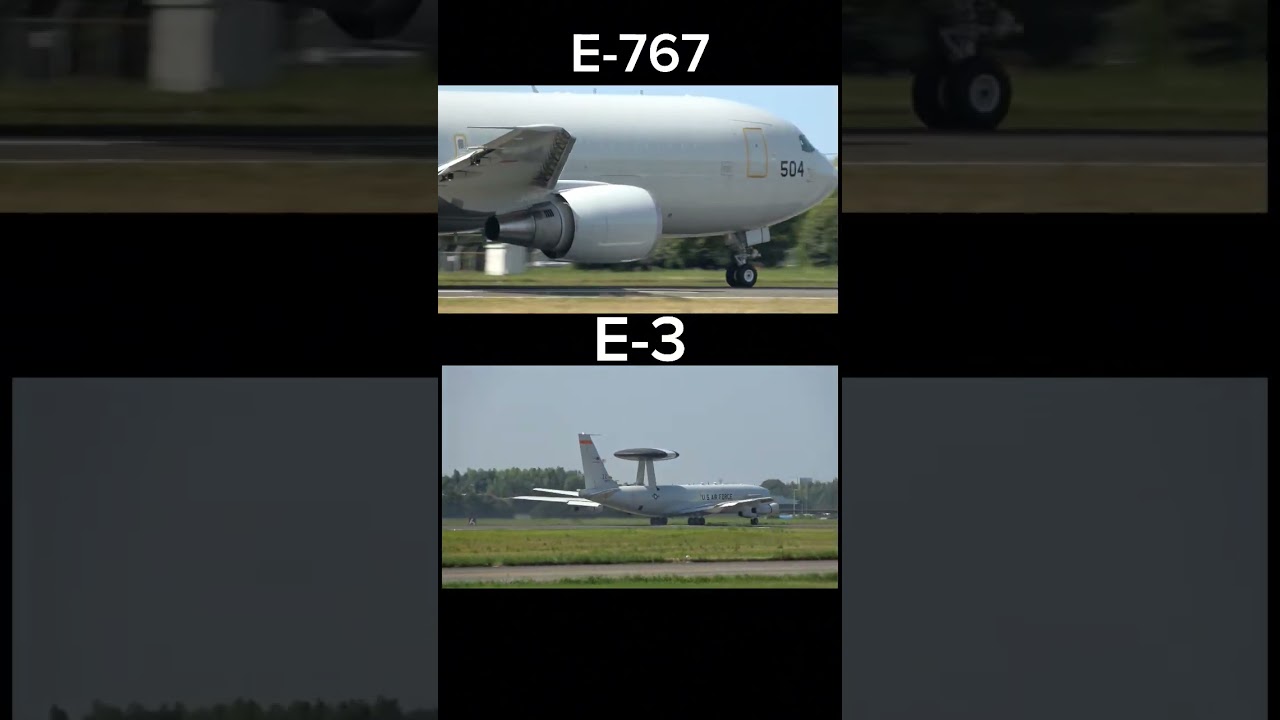 E-767とE-3AWACSの離陸2画面で