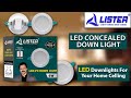 Lister new led pc concealed downlight ad607 rafale series