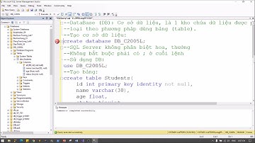 SQL Server-C2005L: tạo db, bảng, insert, sửa cột, join, tạo khóa chính, khóa ngoại với constraint