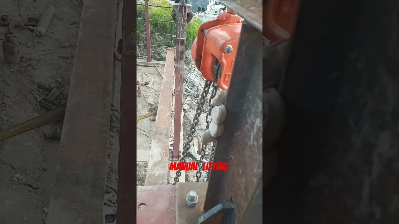 Manual lifting # metal truss Beam using chain block#💥