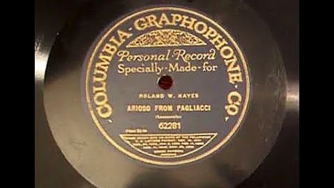 Roland W Hayes: 1919 "Vesti la giubba" PAGLIACCI -...