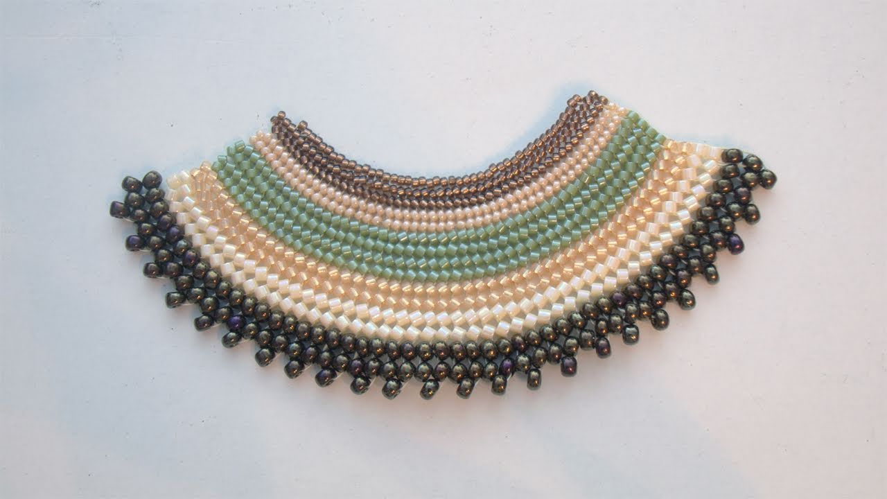BeadsFriends Flat Herringbone Stitch made with several sizes of beads
