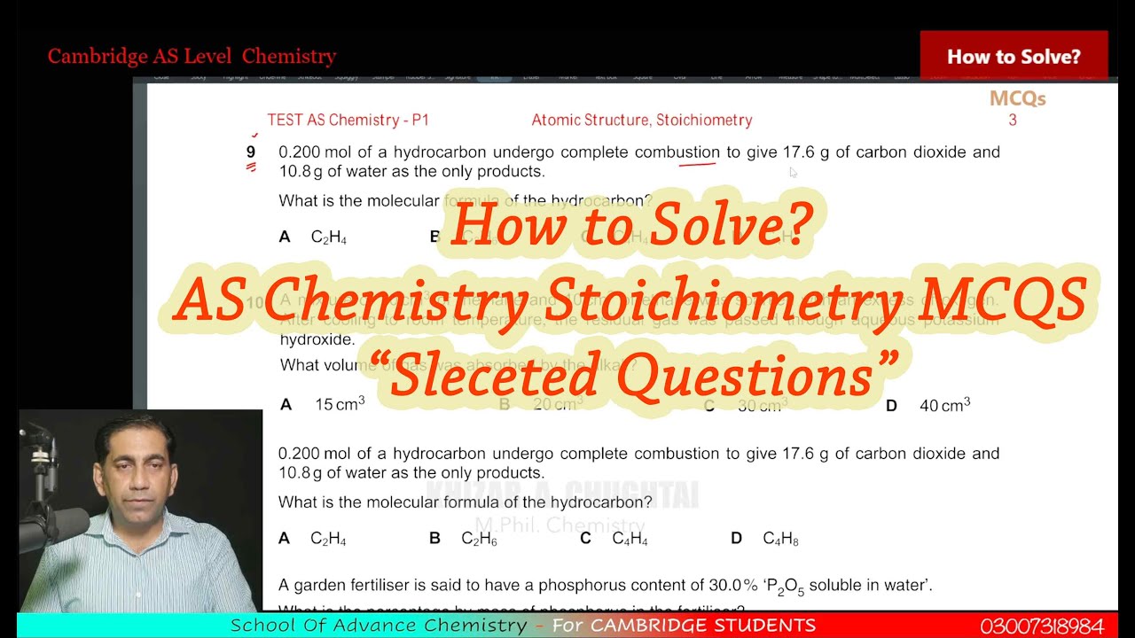 How to solve AS Chemistry Stoichiometry  MCQs (Selected)?