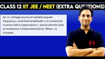 An AC voltage source of variable angular frequency ω and fixed amplitude V₀ is connected in series