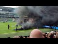 Fc Groningen - Ajax GESTAAKT vanwege rookbommen. Protest fc Groningen fans
