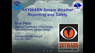 NWS Raleigh Spring 2022 SKYWARN Severe Storm Spotter Class