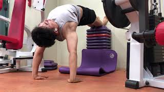 Elevated Thoracic Bridge Push Up