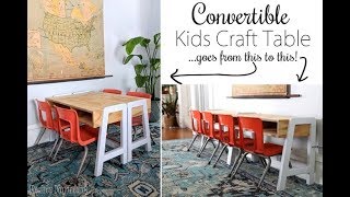 Make this darling MCM Kids Craft Table or Desk using our tutorial! Click through for free building plans. - https://realitydaydream.com