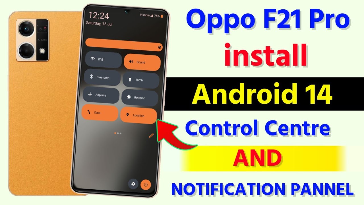 Oppo F21 Pro Control Centre install For Android 14 Notification