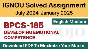 IGNOU BPCS 185 Solved Assignment 2024-25 English Medium PDF Download | BPCS 185 Assignment 2024-2025