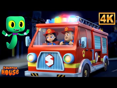 Halloween Wheels On The Firetruck - Spooky Rhyme & Kids Song