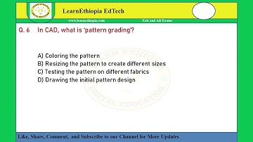CAD for Pattern Making | Model Exit Exam Questions for Fashion Design Exit Exam