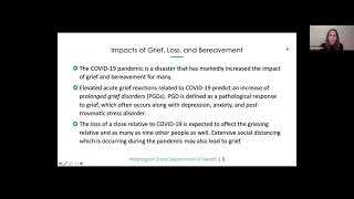 Skills Module: Grief, Loss and Bereavement: Coming to Terms with COVID-related Losses | 4 May 2021