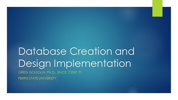 Database Creation and Design Implementation