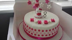 Simple but effective handmade hello kitty cake