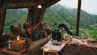 A night spent with a dog in an air tent amidst a rainy mountain landscape screenshot 5