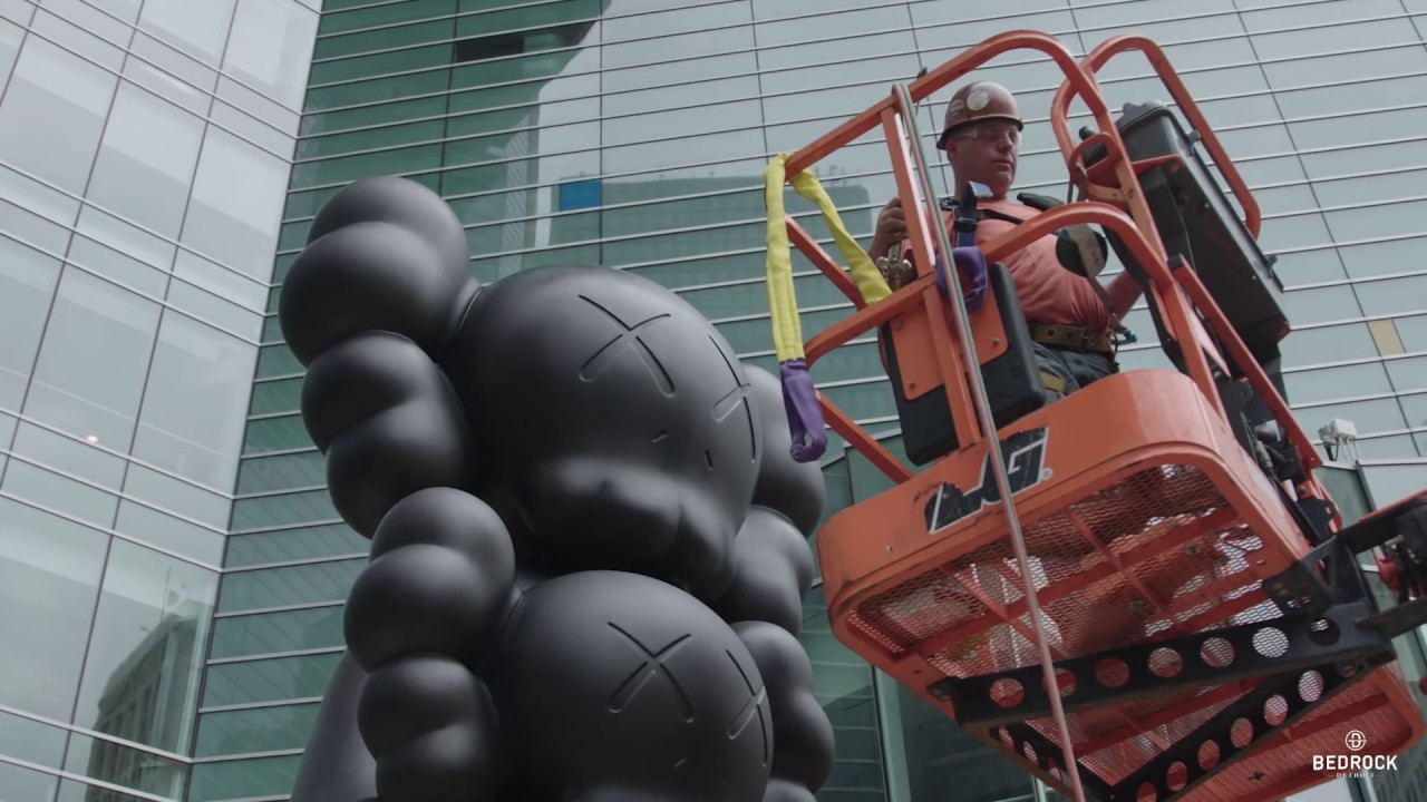 WAITING by KAWS installed at One Campus Martius