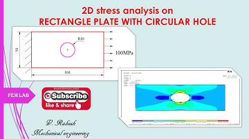 2D stress analysis on Rectangle plate with circular hole, ansys software