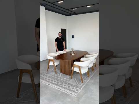 Дизайнерский стол для кухни “Молли” 250х100 см из массива дерева ясень, видео 1