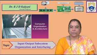Input Output Subsystem Organization and Interfacing by Dr. B J D Kalyani