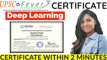 UPSC FEVER Certificate | Deep Learning | Free Certificate | Get Certificate Within 2 Minutes