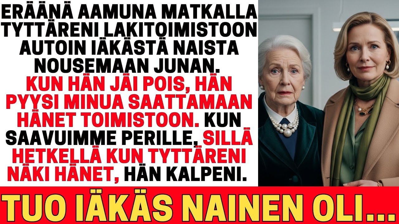 AUTOIN IÄKÄSTÄ NAISTA NOUSEMAAN JUNAN — TYTTÄRENI KALPENI HETI NÄHTYÄÄN HÄNET