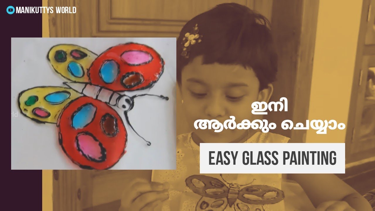 Easy glass painting for beginners Malayalam lockdown Activity for