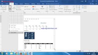 How to insert quick table in MS Word
